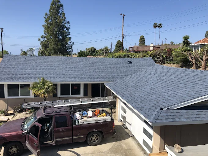 Completed roof replacement on a California home