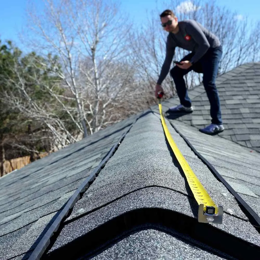 Roof inspection and measurement on a California home